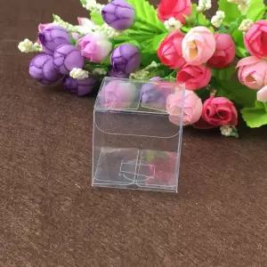 투명 플라스틱 PVC 상자 포장 선물 초콜릿 사탕 화장품 공예품 사각형 4.5*4.5*4.5cm 50 개