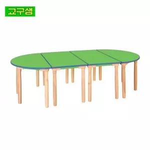 조립 활동 책상 연두 원목 다리 안전 테이블 어린이집 놀이 학습 530 높이
