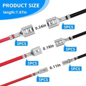 타훌릭 30PCS 8MM 8MM 3MM 스피커 커넥터 절연 슬리브가 있는 여성 와이어 레드 블랙 스플라이스 커넥터 키트 크림프 단자 모음