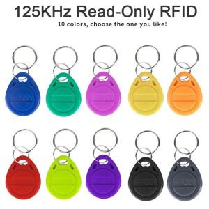 10/20개 125KHz 읽기 전용 RFID 출입 통제 근접 키체인 스마트 보안 도어 엔트리 ID 토큰