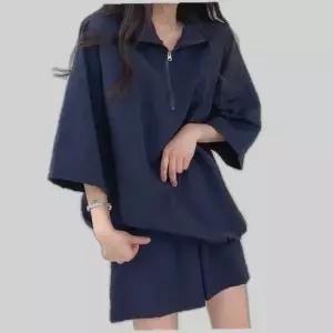 여성 반집업 아노락 루즈핏 셋업 복 트레이닝