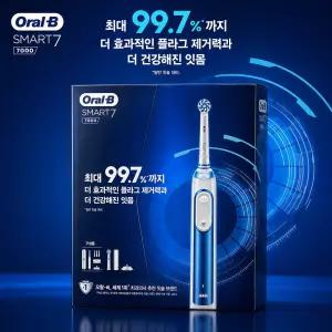스마트 시리즈 7000 미세모 메탈릭블루+클린화이트+리필모2개 세트