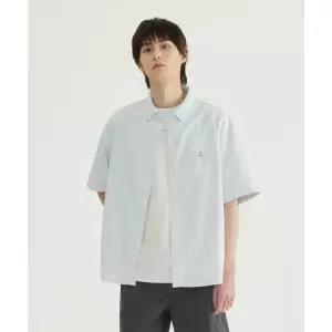 COVERNAT 커버낫 쿨맥스 C 로고 옥스포드 스트라이프 하프 셔츠 그린 CO2602SS02GN 2062873