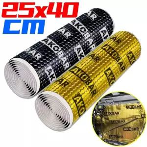 자동차 방음 매트 40x25cm 부틸 고무 알루미늄 호일 열 소음 차단 자가 접착 댐퍼 문 트렁크 바닥용