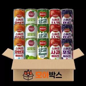 [셀러허브][모아박스] BEST 과즙음료 델몬트 스퀴즈 오렌지 포도 사과 망고 청포도 5종 15 (S49665807)