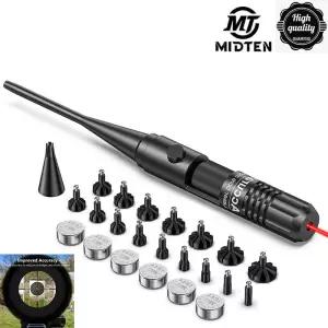 MidTen Rifle 레드 보어 Sighter 콜리메이터 키트(박스 캐리 시력 177 ~ .64 구경 샷건 사냥 Boresighter