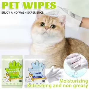 애완 동물 세척 무료 장갑 청소 얼룩 제거제 물티슈 일회용 마사지 손질 개 및 고양이 용품을위한 않는