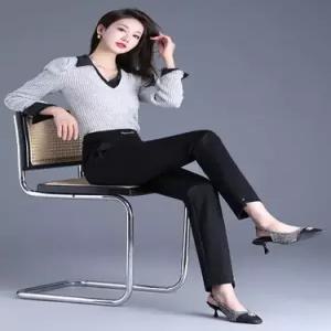 팔콘 팬츠 여자 여성용 검정 봄가을 하이웨스트 세미 정장 통 스모키팬츠 슬림 KKE3