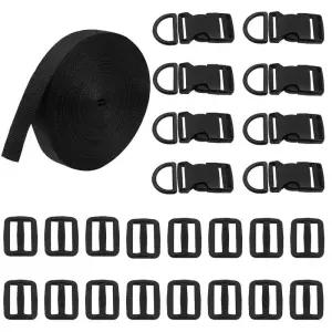 퀵 릴리스 버클이 있는 나일론 웨빙 등산용 백팩 수하물 애완동물 로프 DIY 재봉용 헤비 듀티 벨트 20M1Pc