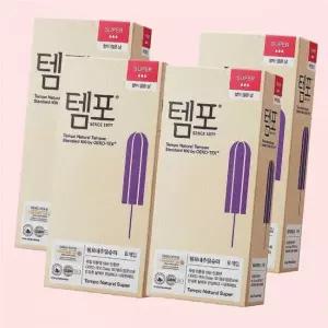 템포 탐폰 내추럴 슈퍼 8P X 4팩 4660748