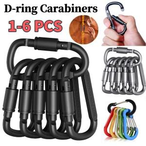 알루미늄 합금 Carabiner 스프링 스냅 클립 D 모양 다기능 전술 후크 하이킹 도구