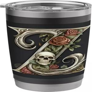 Skulls 스테인리스 스틸 단열 텀블러와 함께하는 레터 Z 이니셜 고트 컴플렉스