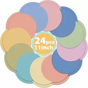 24팩 컬러풀 이레이즈 서클 11.4인치 대형 드라이 테이블 도트 종이 스티커 바닥 초등 유치원 교실 벽 장식