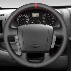 푸조 복서 시트로엥 점퍼 릴레이 Fiat Ducato Ram ProMaster 용 DIY 블랙 인조 가죽 자동차 핸들 브레이드