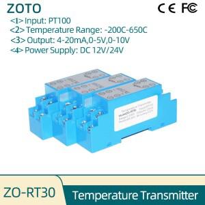 DIN 레일 온도 트랜스미터 PT100 -200-650C 감지 4-20mA 0-5V 10V 출력 서미스터 변환기
