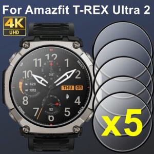 Amazfit T-REX Ultra 2용 1/5Pcs HD 유연한 필름 비산 방지 화면 보호기 3D 곡선형 보호 커버