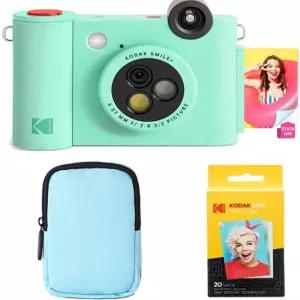 KODAK 스마일 2-in-1 디지털 즉석 인쇄 카메라 및 무선 블루투스 포토 프린터 스타터 번들 디럭스 케이스