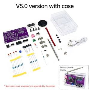 HU-017A 다기능 라디오 DIY 키트 87~108MHz FM 조정 가능 모듈 LED 디지털 디스플레이 볼륨 조절