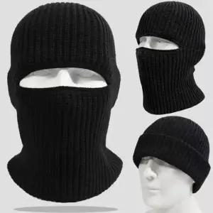 2In1 마스크 비니 모자 Kintted Thicken Winter Ski Balaclava 풀 페이스 열 방풍 Coldproof Running