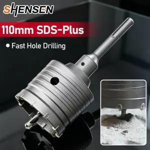 30-100mm 콘크리트 벽 홀쏘 커터 세트 110mm SDS 플러스 샹크 아버 포함 벽돌 시멘트 석재 및 천공용