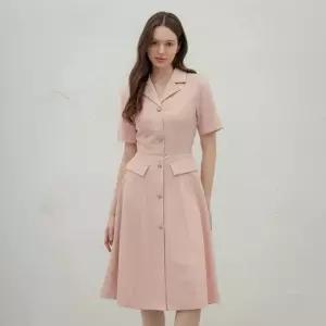시크라인 XXL까지) 블레오 카라 플레어 원피스 하객룩 오피스룩 모임룩 격식룩 빅사이즈