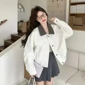 여성 데님 베이지 데일룩 재킷 스윗무스탕 터틀넥 코트 봄가을 쿨맥스 자켓 DAOL1