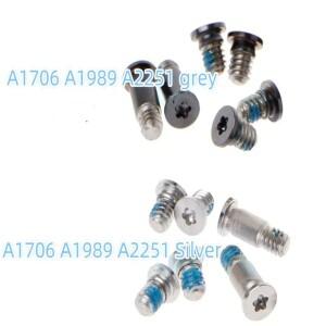 호환 6pcs A1706 A1989 A2251 맥북 Pro 13 15용 하단 쉘 뒷면 커버 명찰 나사 키트