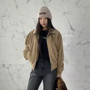 |KHJ6F35|여성 심플 코듀로이 패딩 블루종 자켓