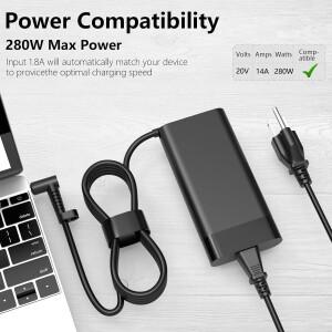 호환 HP 오멘 게임용 TPN-LA27 A280A011P PA-1281-08HT M94073-001 공급 코드용 280W 14A AC 노트북 충전기