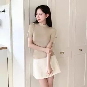 [신세계라이브쇼핑][옷자락] 여성 스판 기본 반팔 폴라 티셔츠 남방