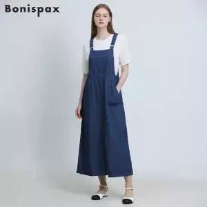 [보니스팍스(Bonispax)] 멜빵 데님 원피스 (택가격: 179000원)