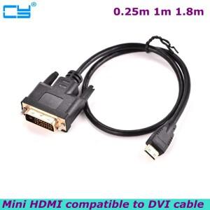 0.3M 1.8M 미니 소형 HDMI - DVI 24+1 DSLR 카메라 호스트 그래픽 카드 보조 화면 모니터 비디오 케이블