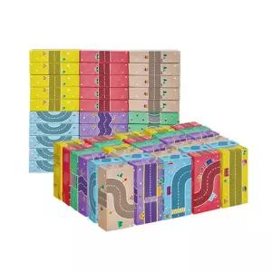 창의력 길만만들기 종이벽돌 블럭 2종 60pcs 크로스 쌓기놀이 어린이집 공간인지