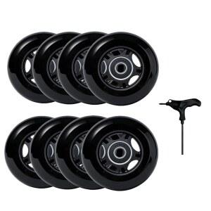 [미국배송] ABEC-9 베어링이 장착된 VORTRACK 8팩 인라인 스케이트 휠 85A 64MM 70MM 72MM 76MM 80MM 크기 롤러 하키 스케이트 스쿠터 및 수하물 수리용 실내외 사용 (76MM)