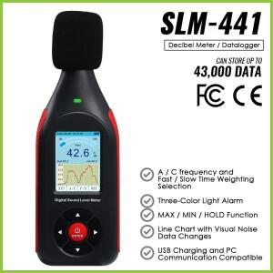 소음 측정기 43 000 데이터 저장 데시벨 시각적 라인 차트 DC 출력 알람 기능 사운드 레벨 미터