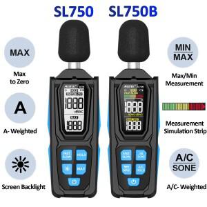 SL750/SL750B 디지털 사운드 레벨 미터 전문 소음 테스터 A/C 30 ~ 130dB 데시벨 소노미터 측정 장비