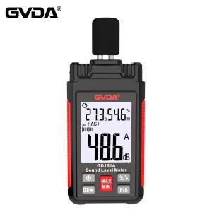 GVDA 디지털 사운드 레벨 미터  오디오 테스터  소음 측정기  30-130dB 데시벨