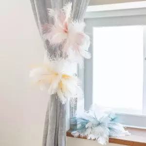 아트박스/플라워트리 팜파스 조화 꽃 커튼 집게 타이백 살랑살랑 27cm 고정