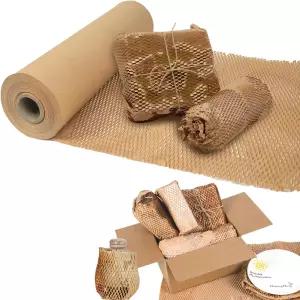 벌집 포장지 20인치 x 420인치 재활용 및 종이 버블 쿠션 랩 대체 이동 배송 포장용 포장재