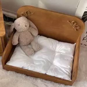 예쁜 원목 강아지 빈티지 쿠션 고양이 침대 쇼파