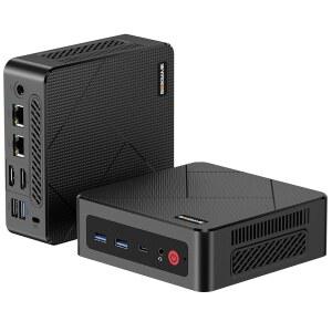 게임 E4 미니 PC, AMD 라이젠 5 3550H가 탑재된 미니 컴퓨터, 16GB DDR4 512GB PCIe SSD, 듀얼 RJ45, 4K 트리플 디스플레이, USB-C, USB 3 2, Wi-Fi 5 /BT 5 0, 사무실, 가정 및 스트리밍용 데스크톱 컴퓨터