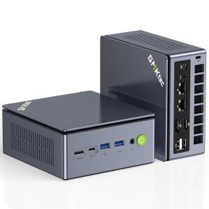 GMKtec 게이밍 PC 미니 컴퓨터, M7 울트라 라이젠 7 프로 6850U 32GB DDR5 RAM 512GB 하드 드라이브 PCle SSD Oculink 듀얼 NIC LAN 2 5G 데스크톱, 듀얼 USB4, HDMI 2 1, USB-C