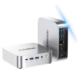 ACEMAGIC 미니 PC Windows 11 Pro, AMD Ryzen 4300U 프로세서 최대 3 7GHz 미니 컴퓨터, 8GB DDR4 256GB SSD, 4K 트리플 디스플레이 WiFi5 BT4 2 VESA 비즈니스 및 가정용 스몰 PC, 미니 데스크톱
