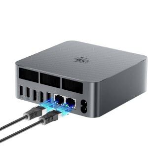 Beelink EQR6 미니 PC, AMD Ryzen 5 6600U 최대 4 5GHz, 6C / 12T , 미니 컴퓨터 24GB LPDDR5 RAM 500G SSD, PC 4K 60Hz 듀얼 HDMI 디스플레이 / WiFi6 / BT5 2 / Office / Home /HTPC / 내장 PSU