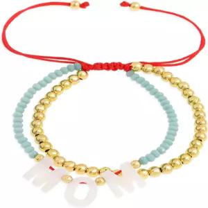 소나톰버 2PCS 이블 프로텍션 보호 스트링 로프 땋은 팔찌 세트 여성용 매력 조절 가능한 핸드메이드 커플