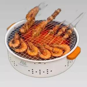 캠핑 펜션 꼬치 숯불 원형 바베큐 화로대 그릴