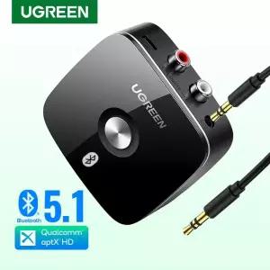 [호환] UGREEN 블루투스 수신기 5.1 무선 Auido 음악 3.5mm RCA aptX HD 낮은 대기 시간 5.0 사운드 2RCA
