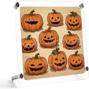LYDSKGEQ 데스크톱 사진 프레임 카툰 호박 얼굴 인쇄 크리스마스 퍼즐 홀리데이