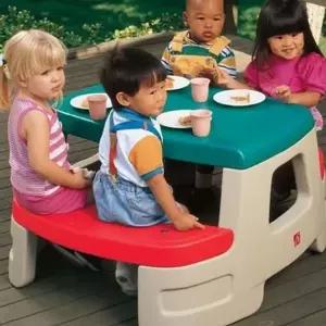 고품질 유아동 유아 야외 식탁 테이블 어린이 야외 식탁 마당 재...