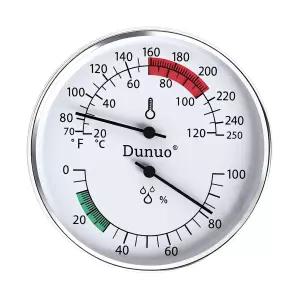 두누오 사우나 온도계 습도계 화씨 및 섭씨 4인치 70-250°F/0-100 RH 스팀 사우나실용 내열 아날로그